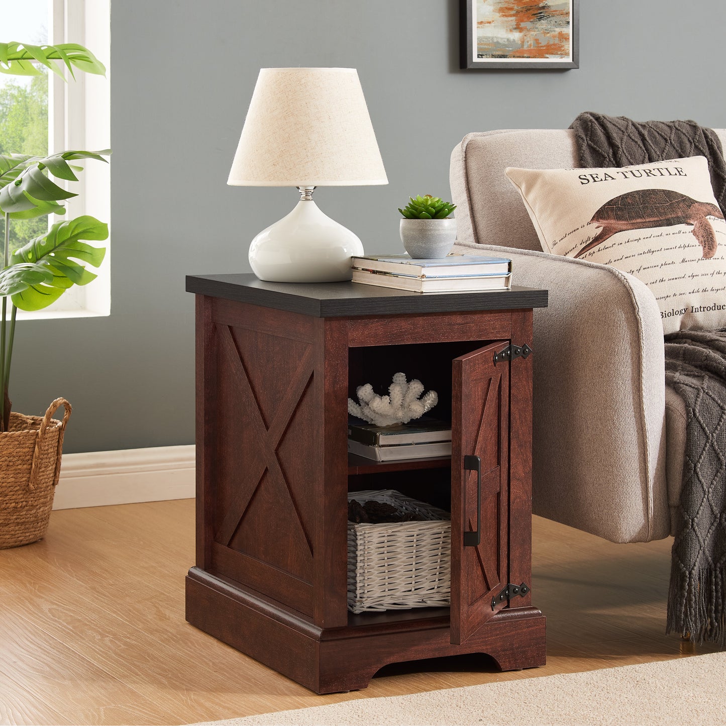 Farmhouse tea table bedside table