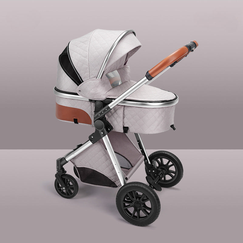 High landscape baby stroller that can sit or lie down lightweight folding