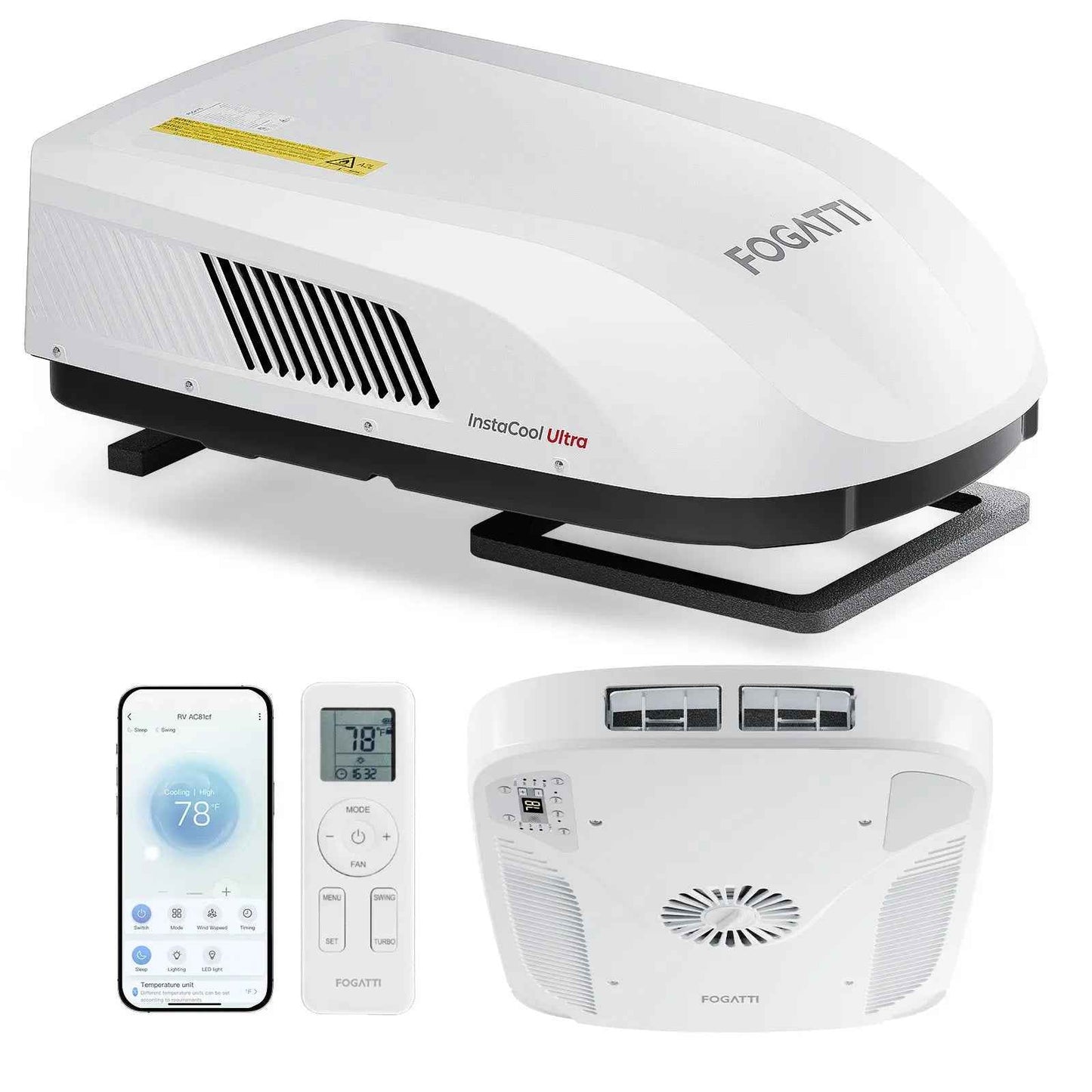 Fogatti InstaCool Ultra Rooftop RV Air Conditioner with Heat Pump
