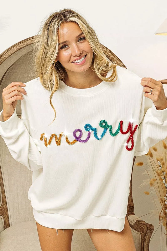 Lettering Drop Shoulder Sweatshirt