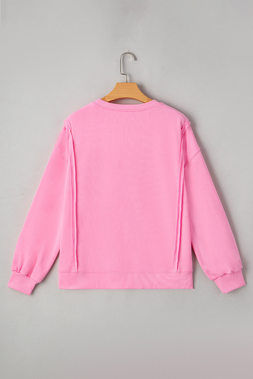 Brianna Lace Bow Embroidered Exposed Seam Sweatshirt