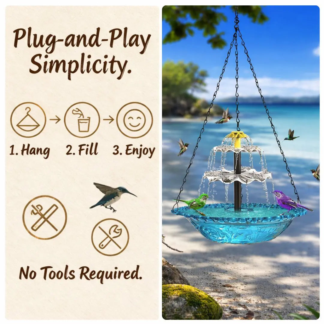 Bird Bath Solar Cascade Hanging Fountain – Limited Time Offer!