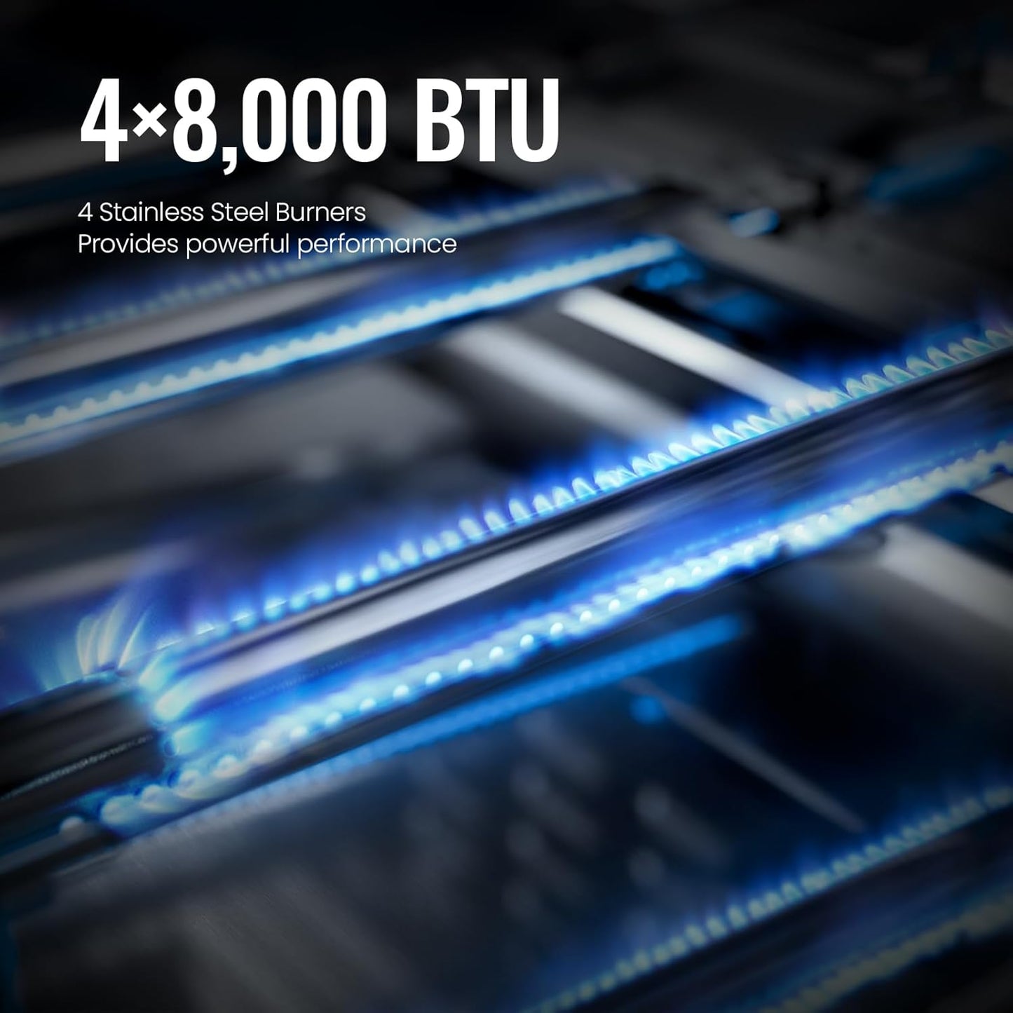 4-Burner BBQ Propane Gas Grill, 42,000 BTU Stainless Steel