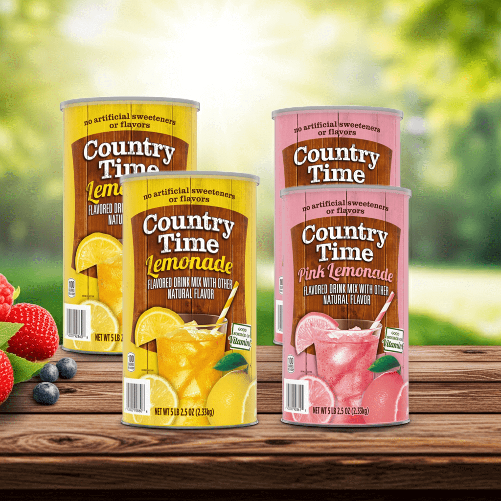 (4 Pack) Country Time Lemonade & Pink Lemonade Drink Mix Combo - 2 Canisters (82.5 oz Each) | Naturally Flavored | No Artificial Sweeteners