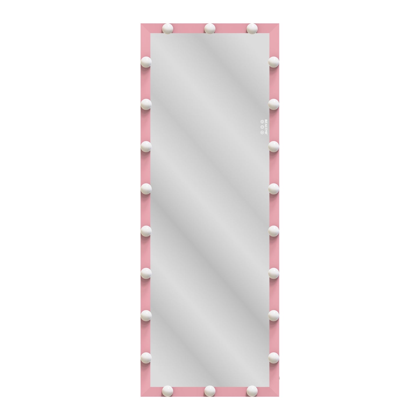 62.6-inch x 23.3-inch pink Hollywood illuminated full body vanity mirror with 3 colors