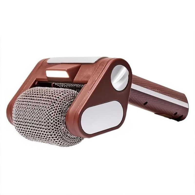 Rechargeable electric roller grill brush, stainless steel, replaceable heads