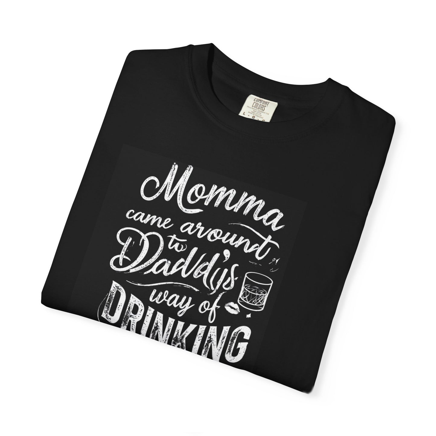 Unisex Drinking T-shirt in black featuring a humorous quote about drinking. Soft fabric, casual style, perfect for all.