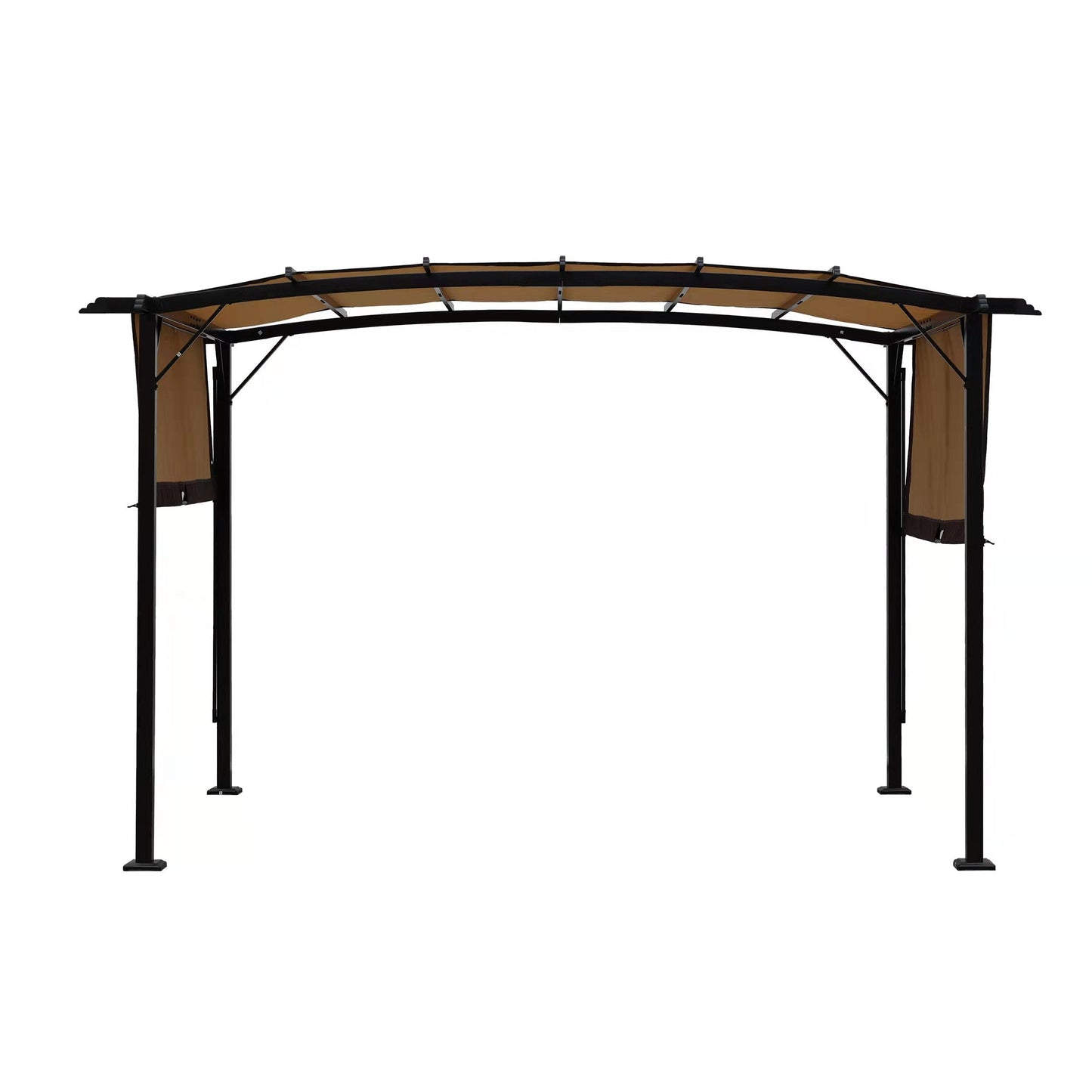 12 x 9 Ft Outdoor Pergola Patio Gazebo, Retractable Shade Canopy