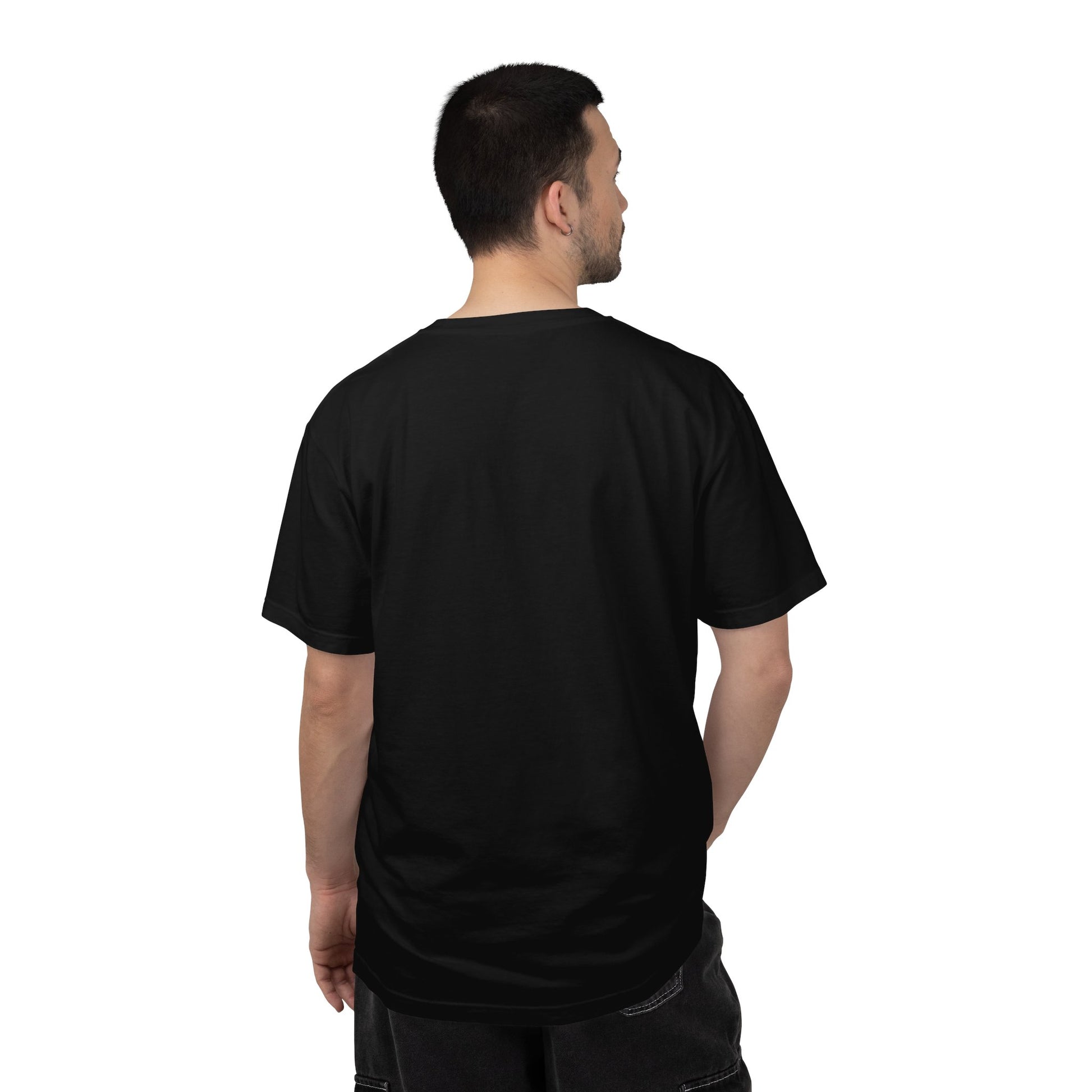 Vintage Garment-Dyed T-Shirt #12 in black, displayed on a model from the back, featuring a relaxed fit and short sleeves.