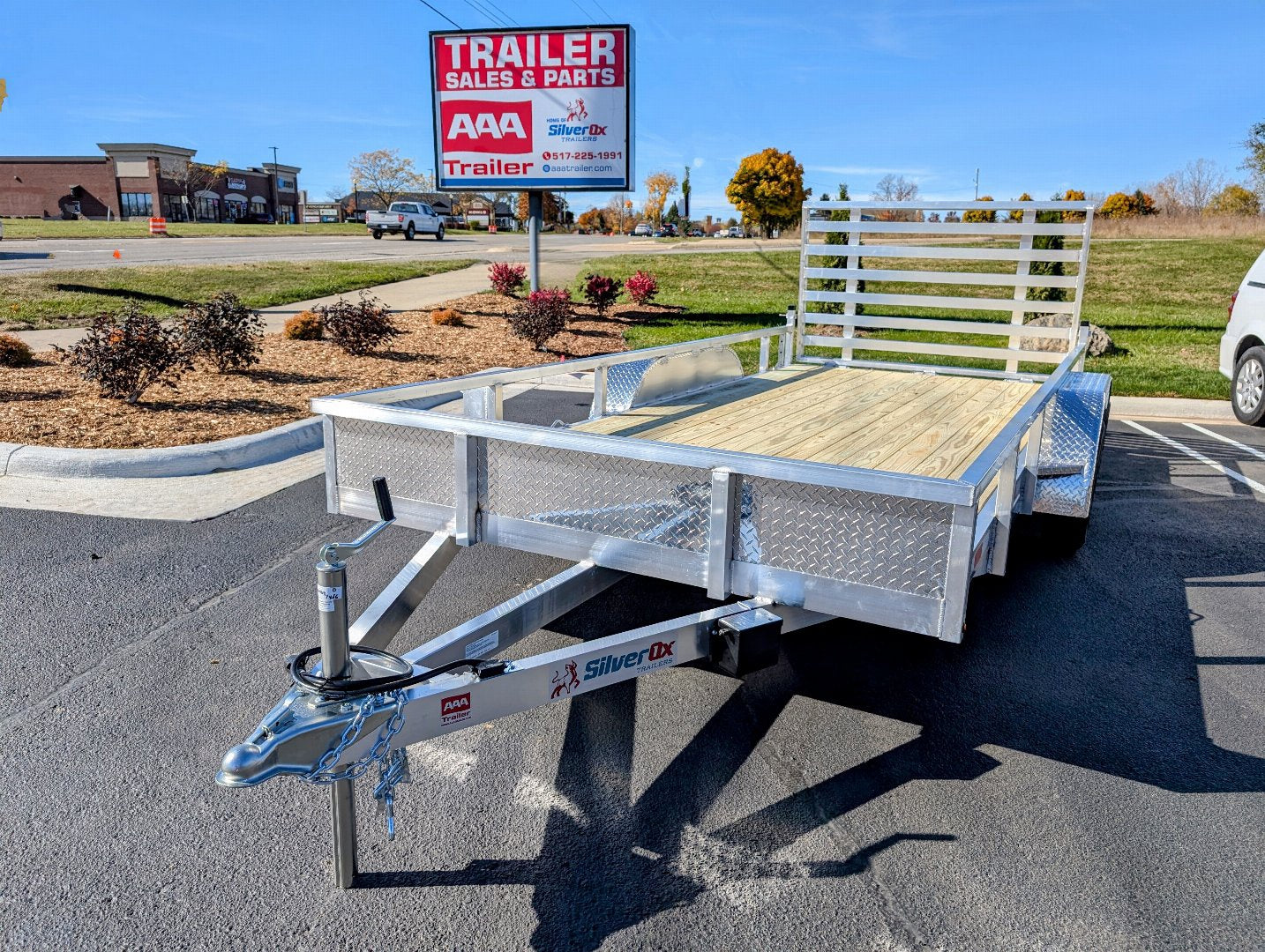 Silver Ox All Aluminum 7x16 Tandem Axle Utility Trailer with HD Rear Ramp