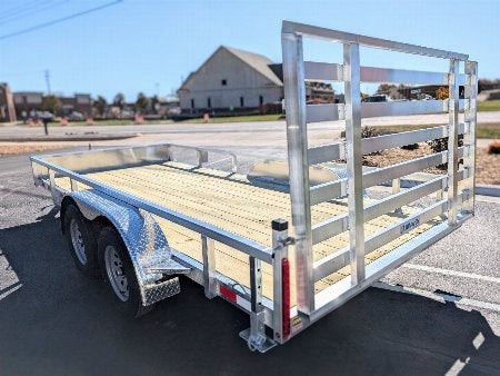 Silver Ox All Aluminum 7x16 Tandem Axle Utility Trailer with HD Rear Ramp