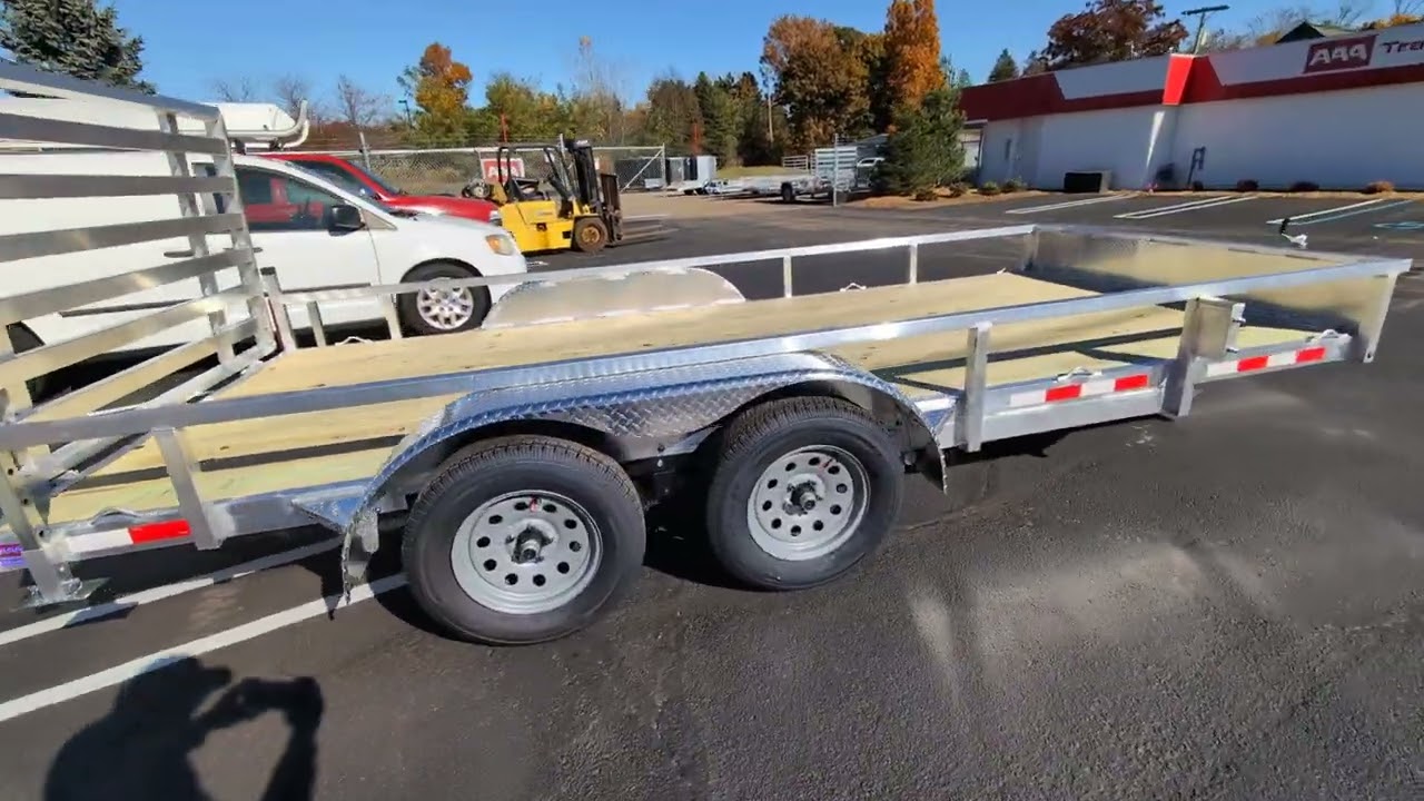 Silver Ox All Aluminum 7x16 Tandem Axle Utility Trailer with HD Rear Ramp