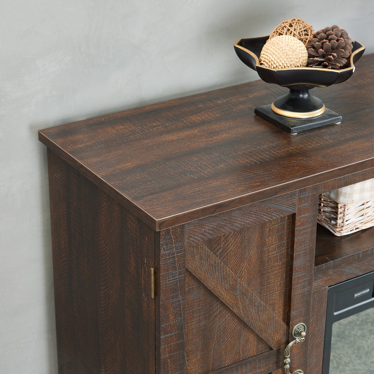 Entertainment Console for TV up to 50" with 18" Electric Fireplace Insert