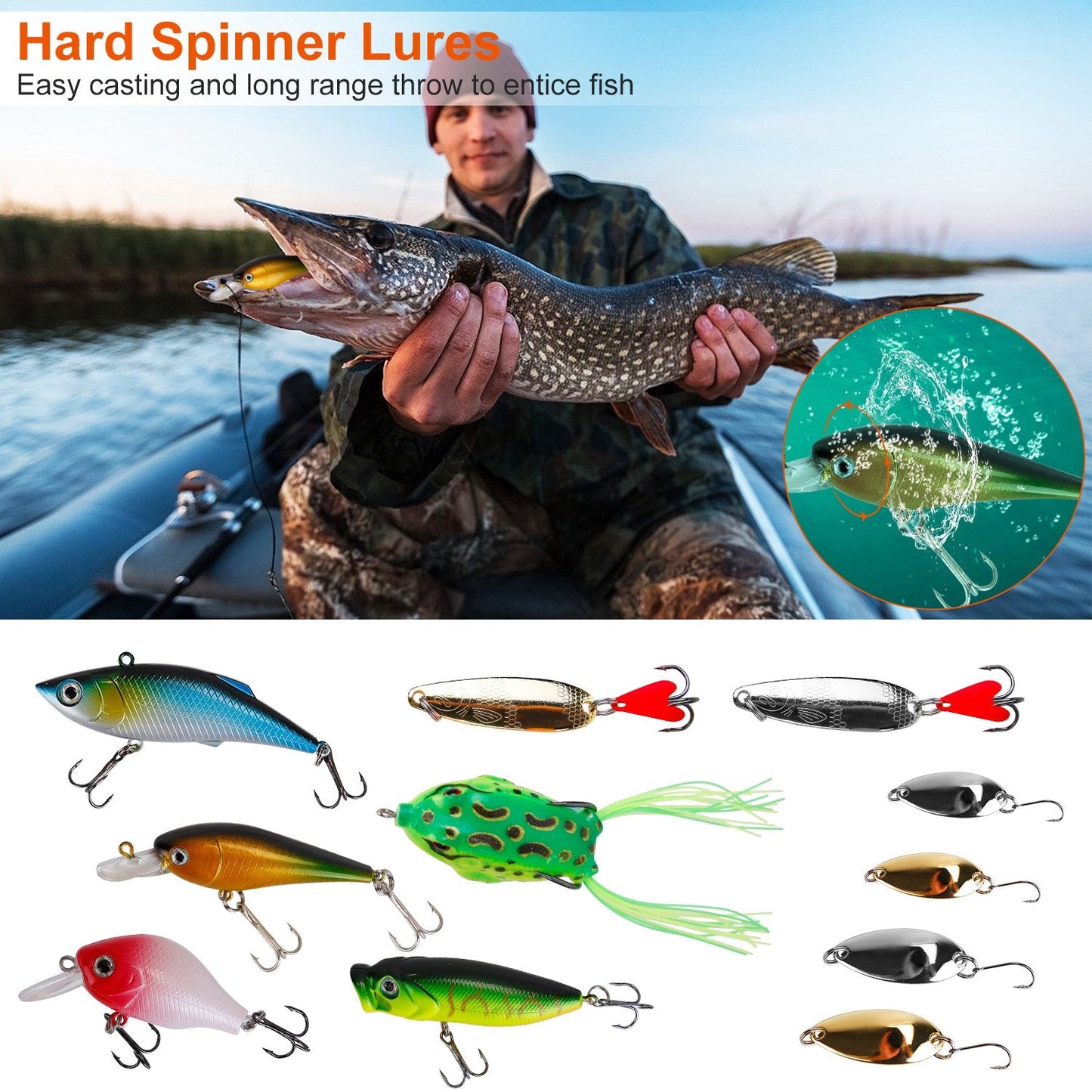 Fishing Lures Kit: Soft & Hard Lures for Salt/Freshwater