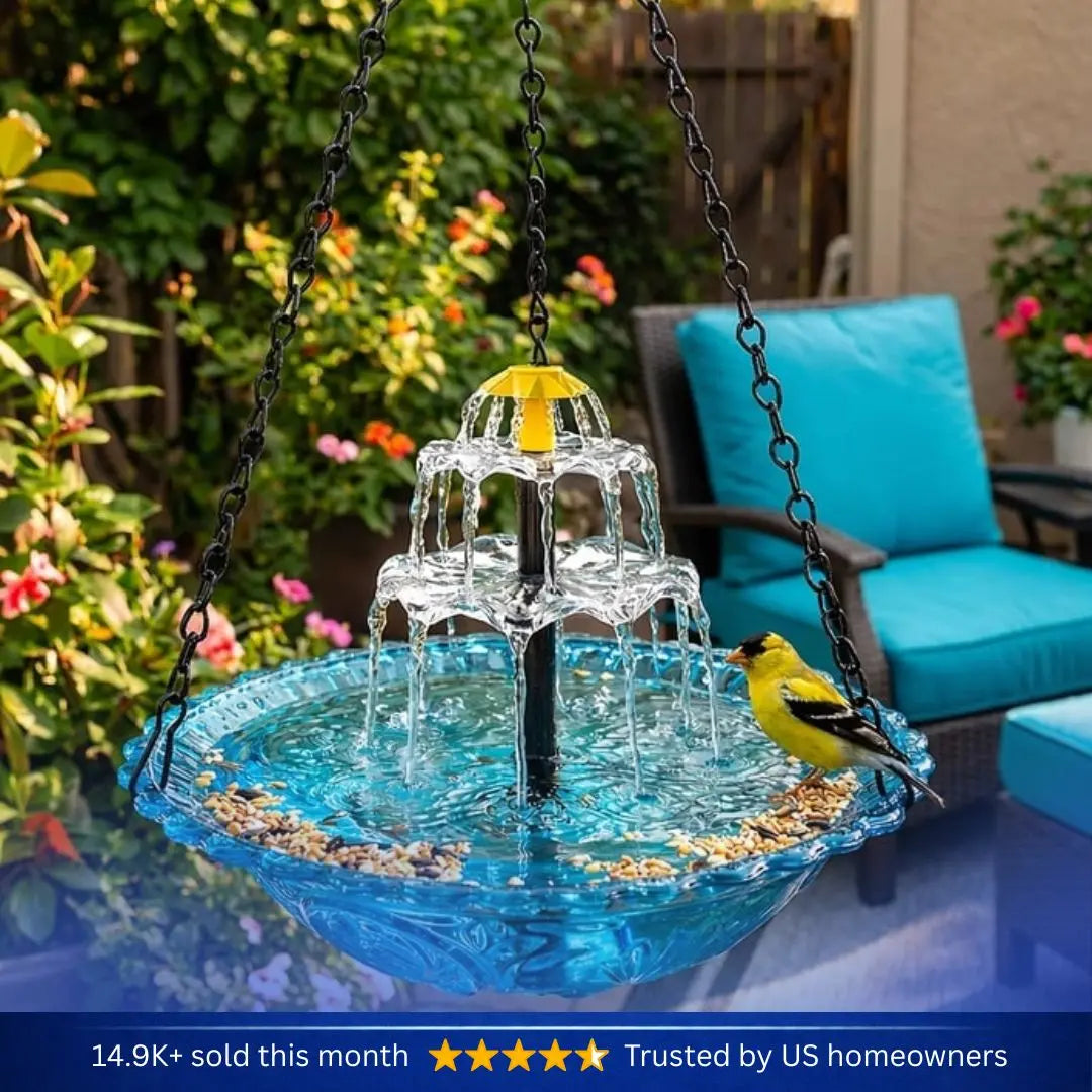 Bird Bath Solar Cascade Hanging Fountain – Limited Time Offer!