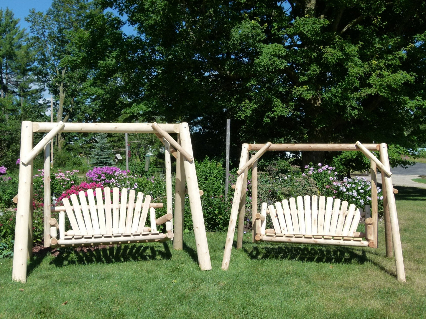 Wooden Porch Swing with Canopy