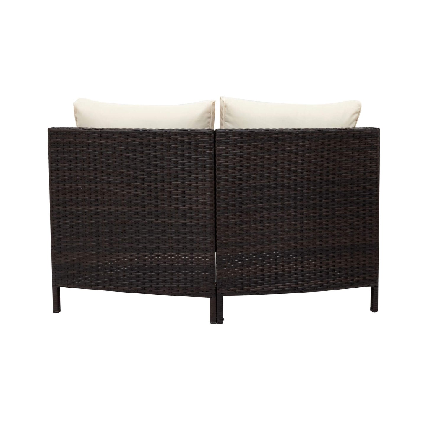 Premium 5-Piece All-Weather Half-Moon Outdoor Rattan Wicker Patio Sectional Sofa