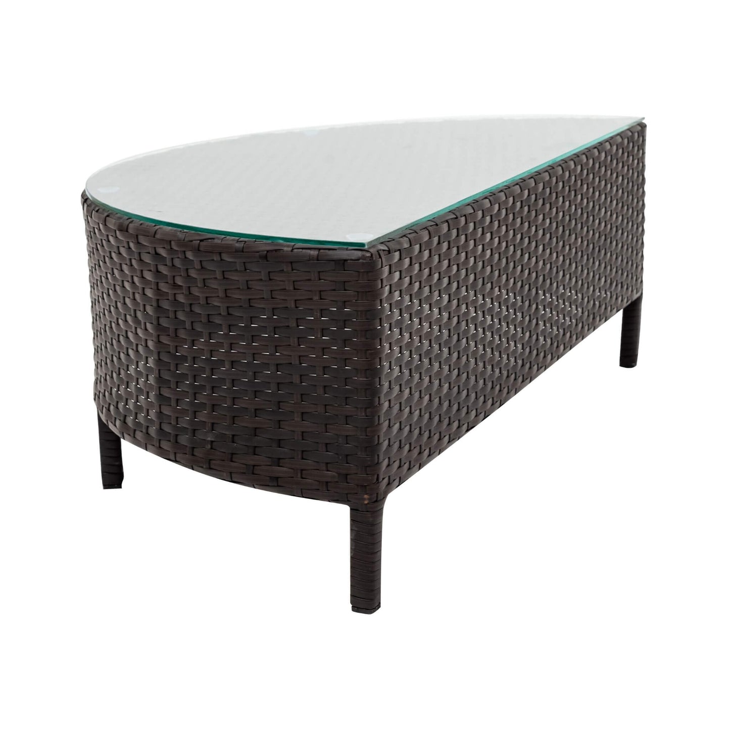 Premium 5-Piece All-Weather Half-Moon Outdoor Rattan Wicker Patio Sectional Sofa