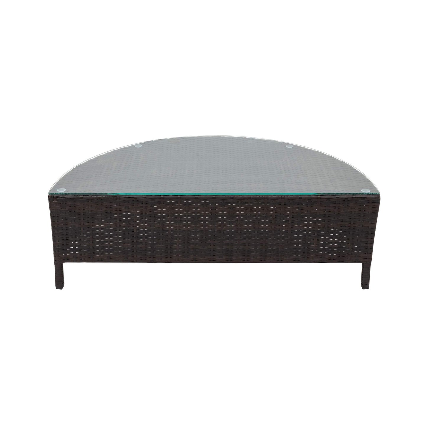 Premium 5-Piece All-Weather Half-Moon Outdoor Rattan Wicker Patio Sectional Sofa