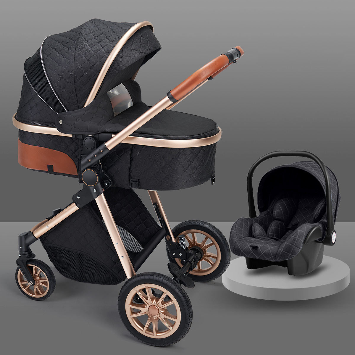 High landscape baby stroller that can sit or lie down lightweight folding
