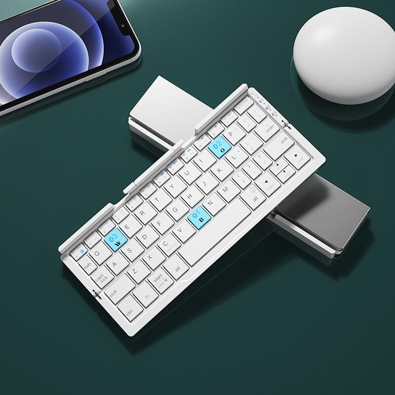 Mini Folding Keyboard Wireless Bluetooth-compatible Keyboard
