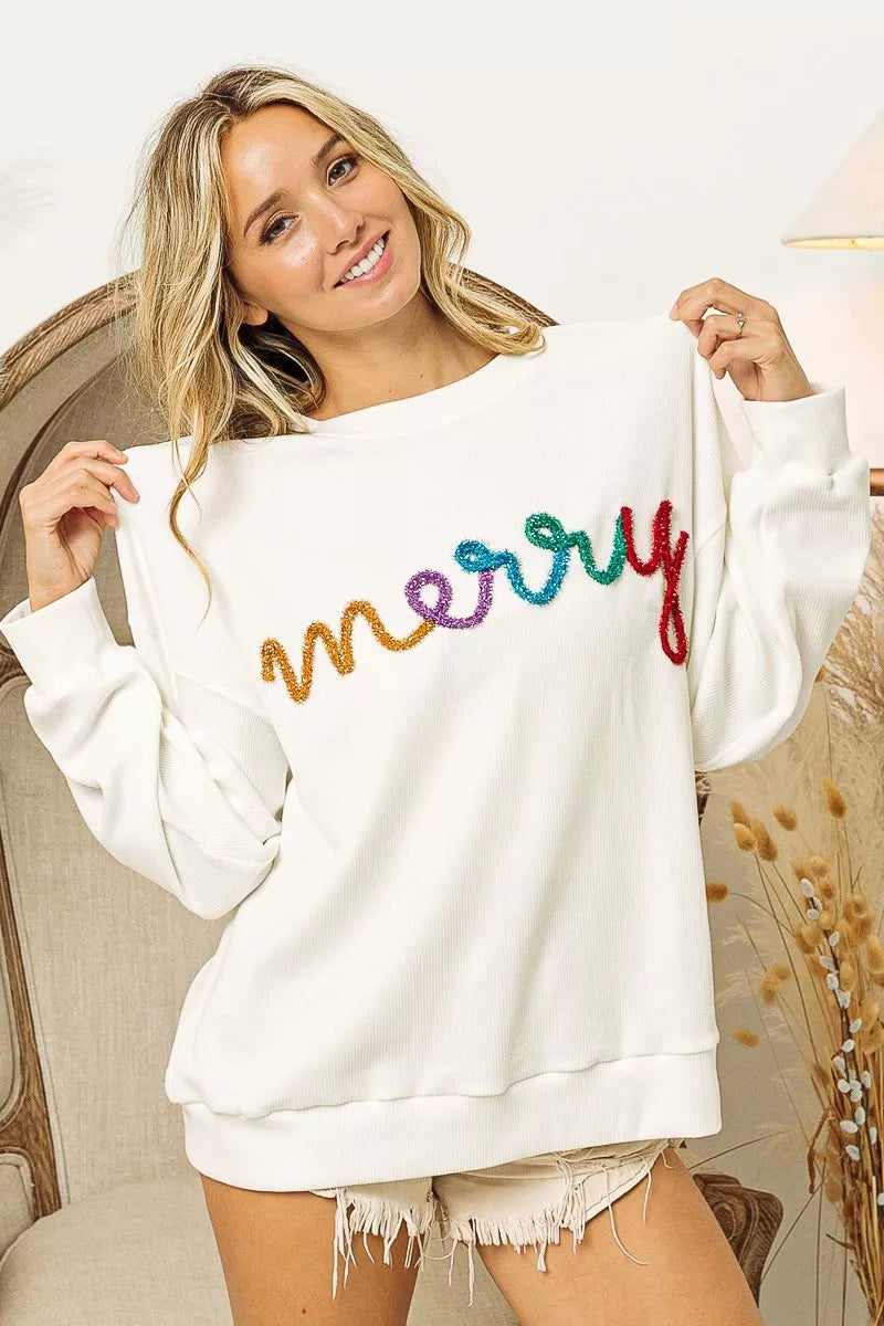 Lettering Drop Shoulder Sweatshirt