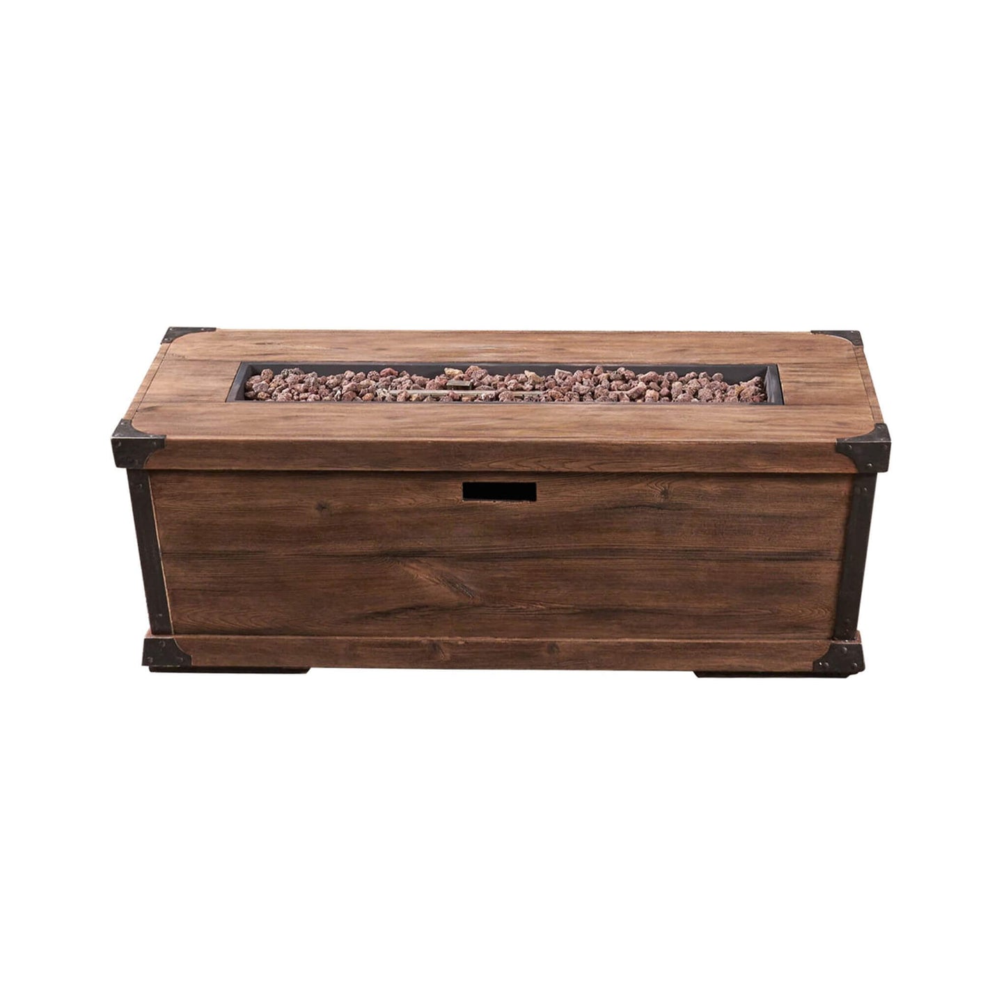 56" Outdoor 50K BTU Wood Pattern Rectangle Gas Burning Fire Pit (SAK43681)