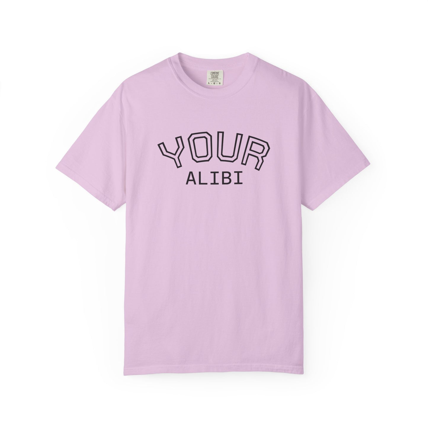 T-Shirt: Your Alibi Retro Collegiate Graphic Tee