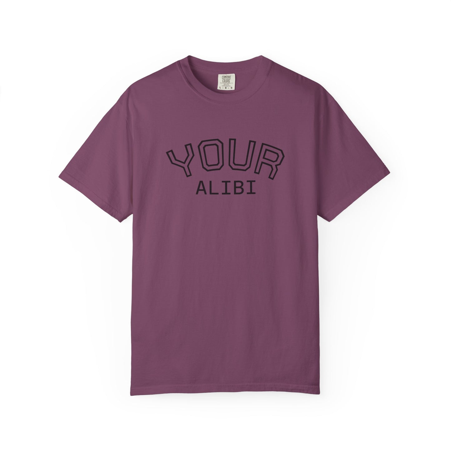 T-Shirt: Your Alibi Retro Collegiate Graphic Tee