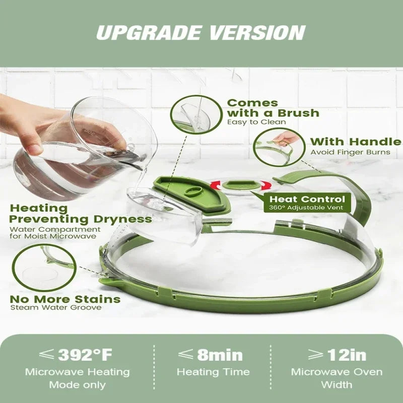 Microwave anti splash cover heat-resistant food heating cover