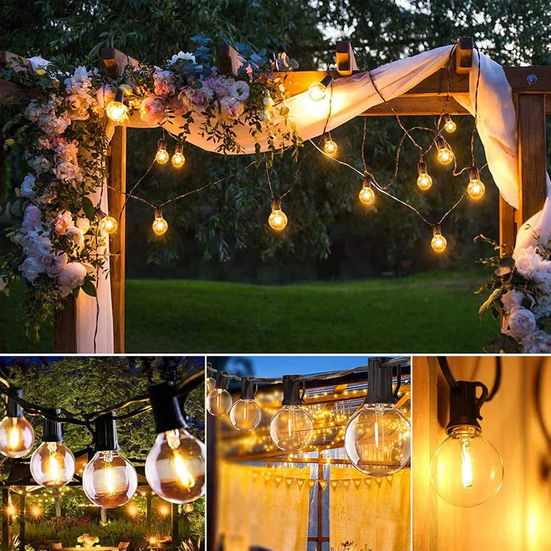 🌞 25ft Solar-Powered Outdoor String Lights with Remote