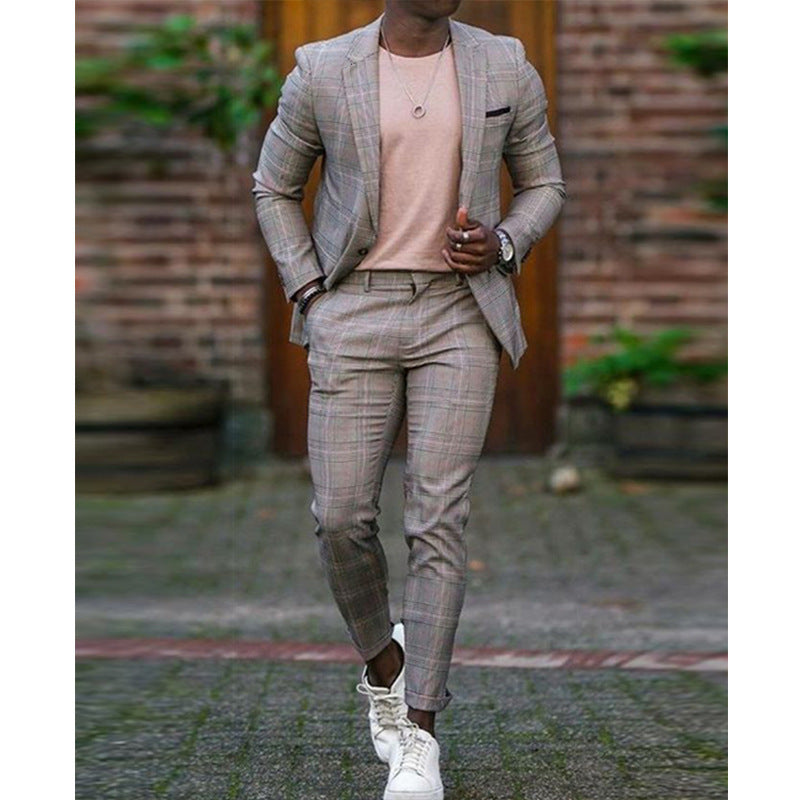 Two-piece Digital Printing Suit with Two Buttons Suit