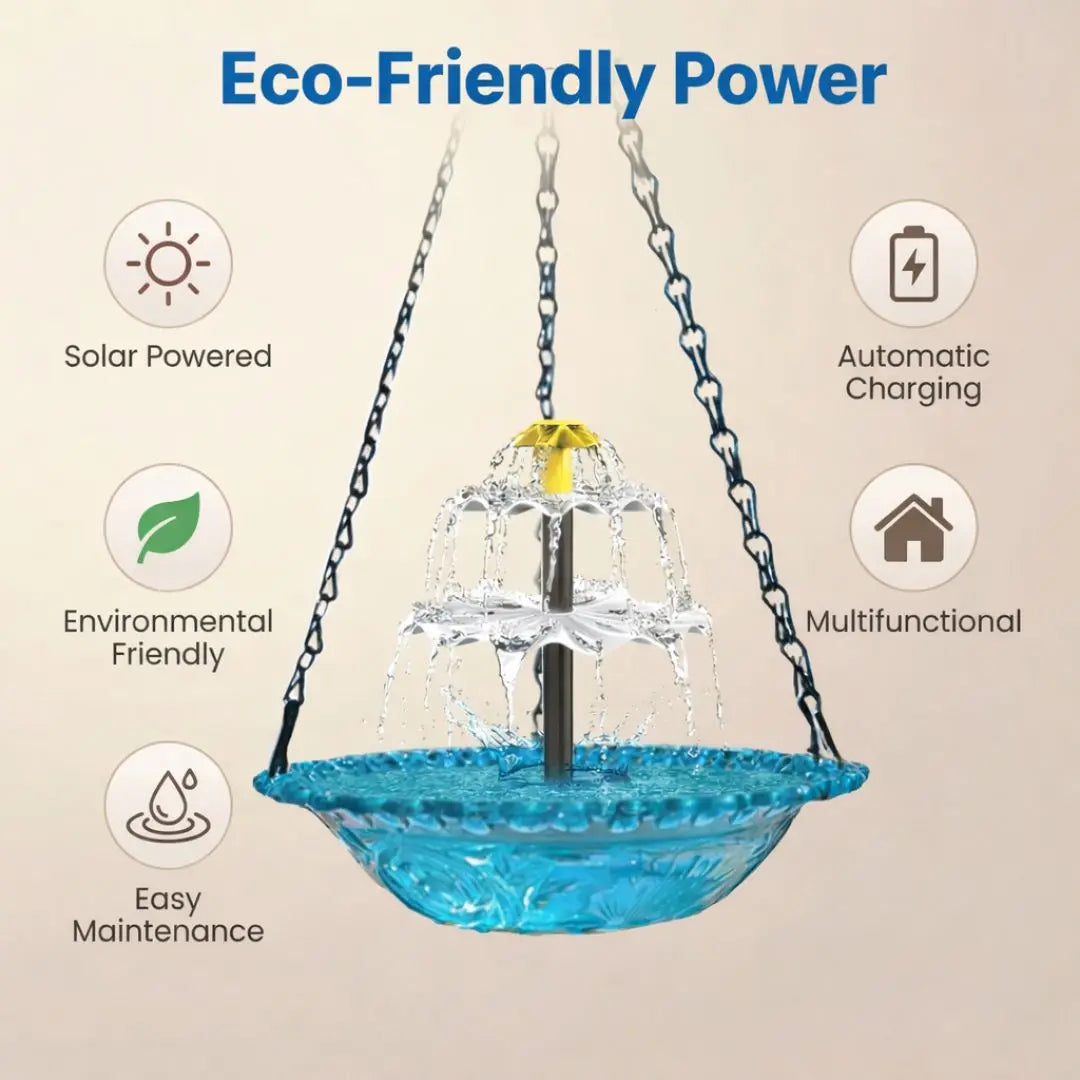 Bird Bath Solar Cascade Hanging Fountain – Limited Time Offer!