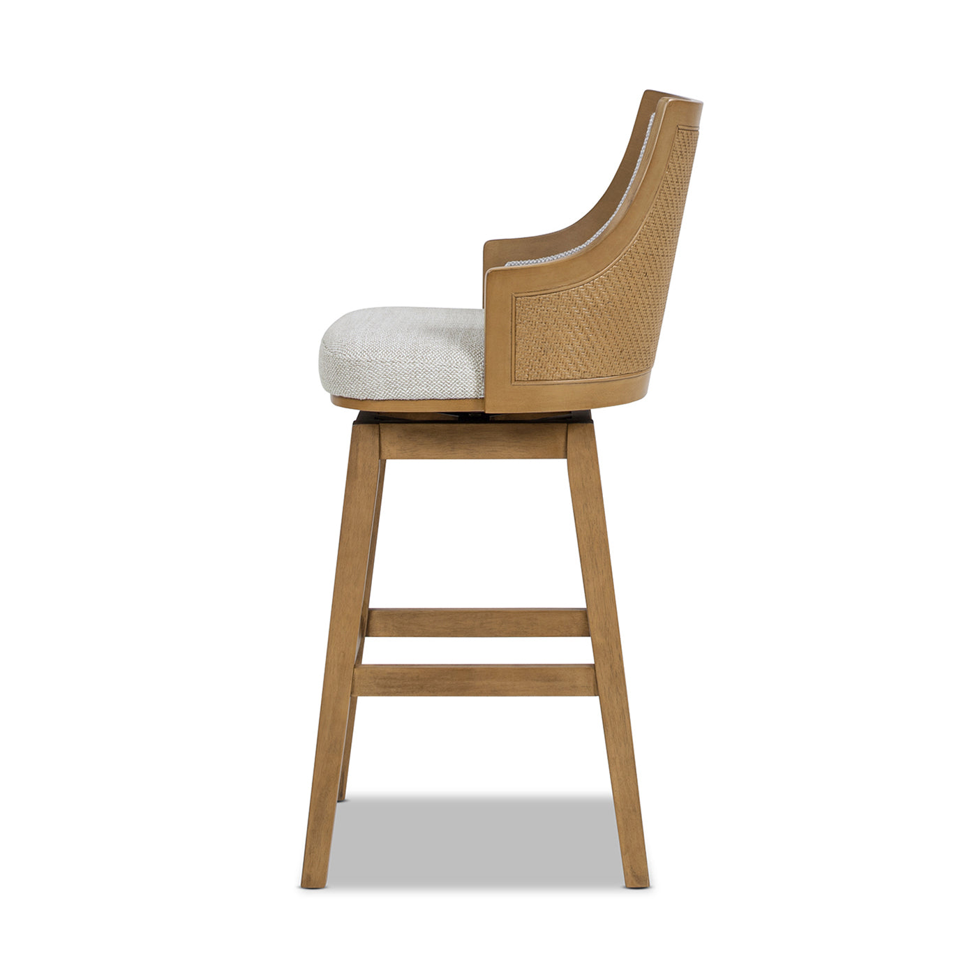 Bahama 30' Cane Rattan High-Back Swivel Bar Stool