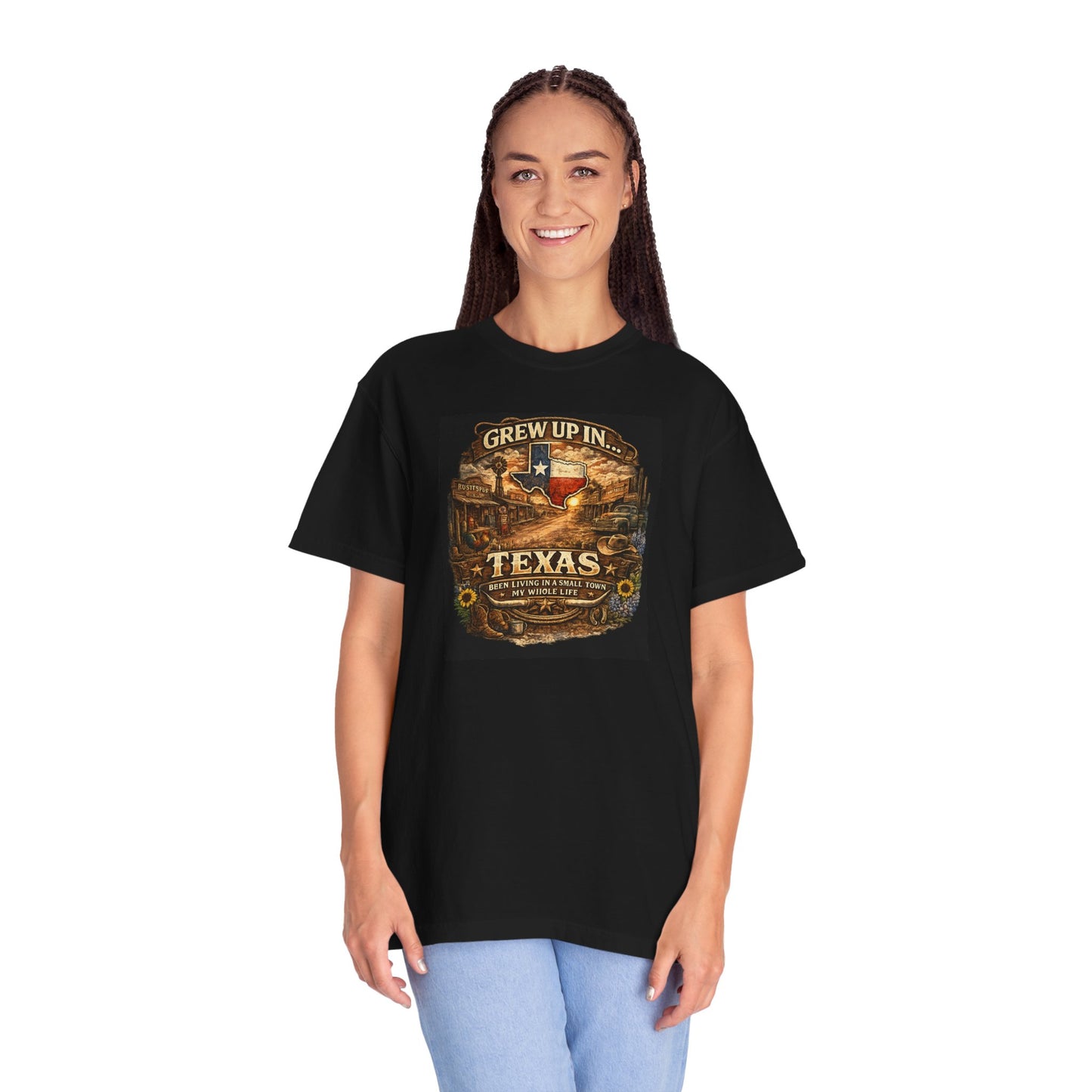 Grew Up in Texas T-shirt — Vintage Lone Star State Pride Tee