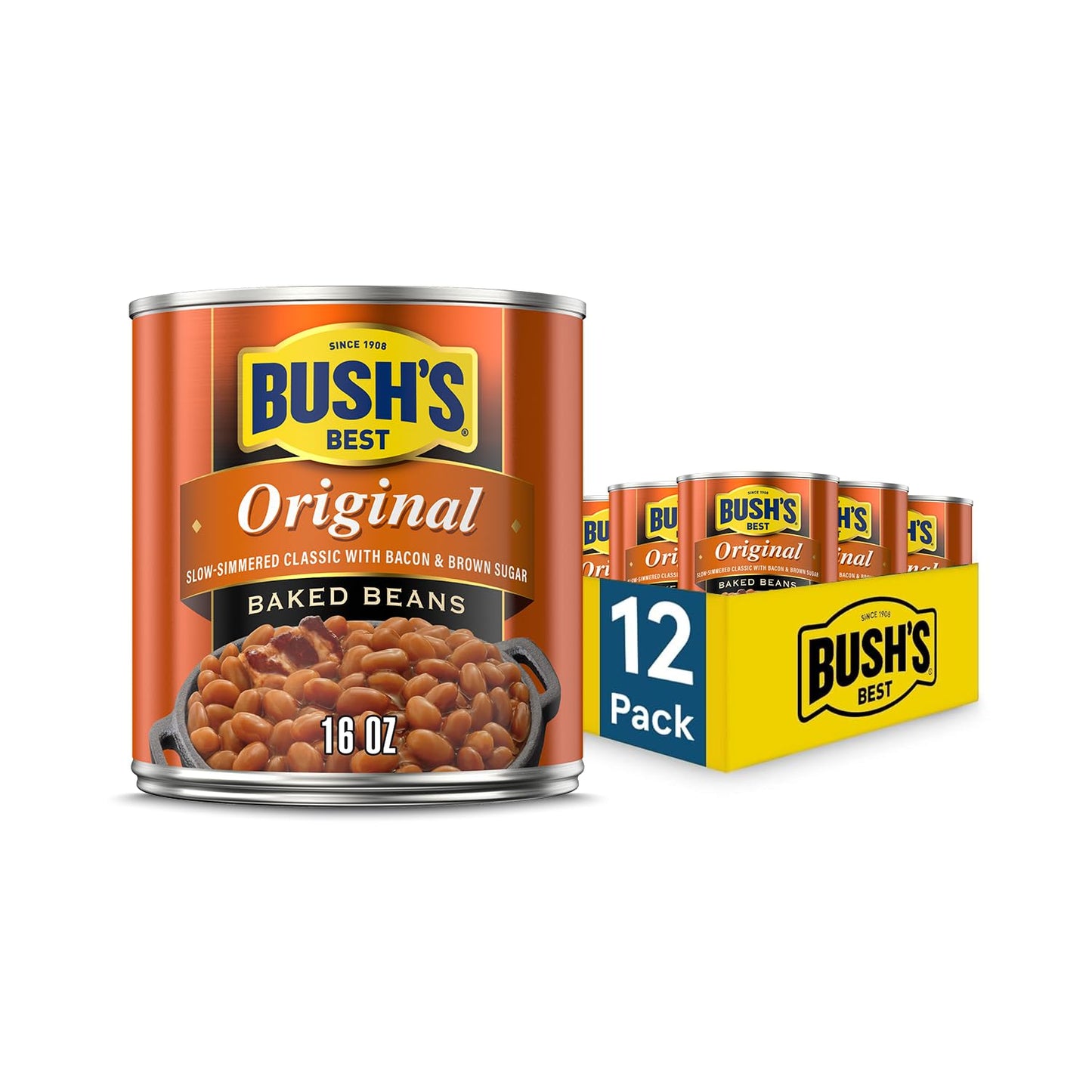 BUSH'S BEST 16 oz Canned Original Baked Beans