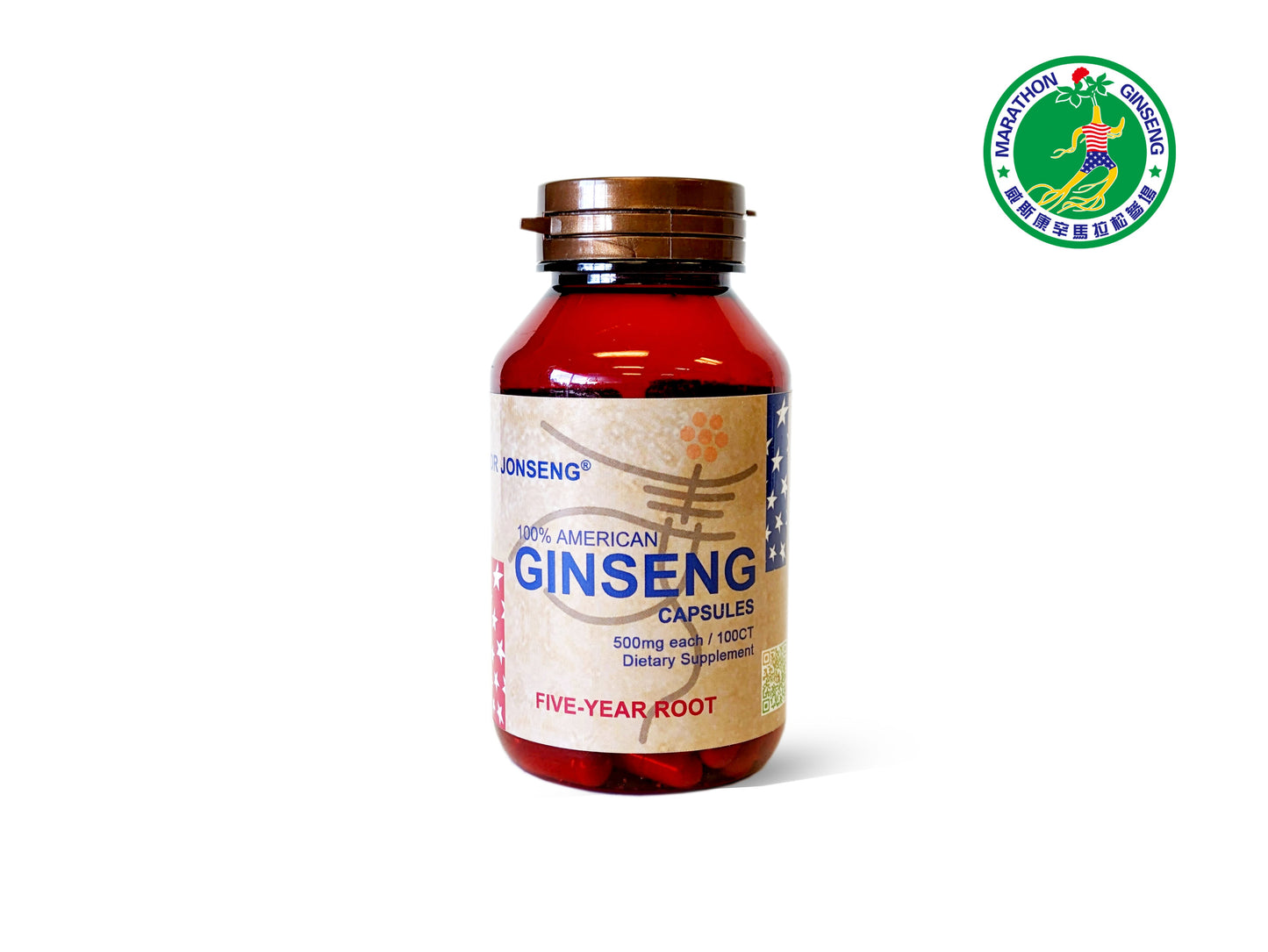 620-100 Dr Jonseng 100%  American Ginseng Capsules - 50g (100 Count)