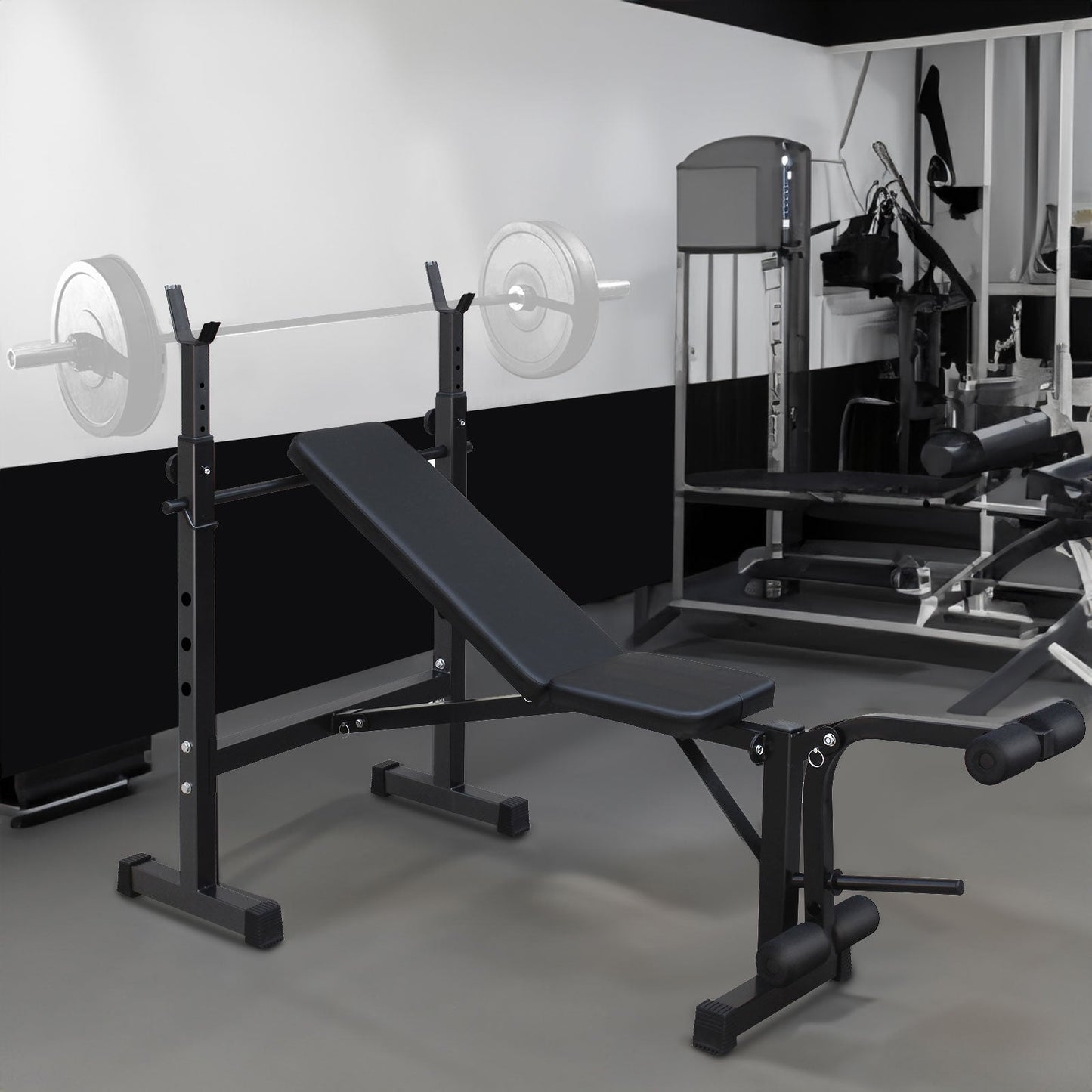 Olympic Weight Bench Press Set with Squat Rack and Bench for Home Gym