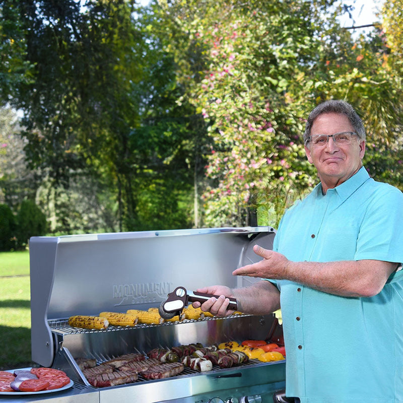 Rechargeable electric roller grill brush, stainless steel, replaceable heads