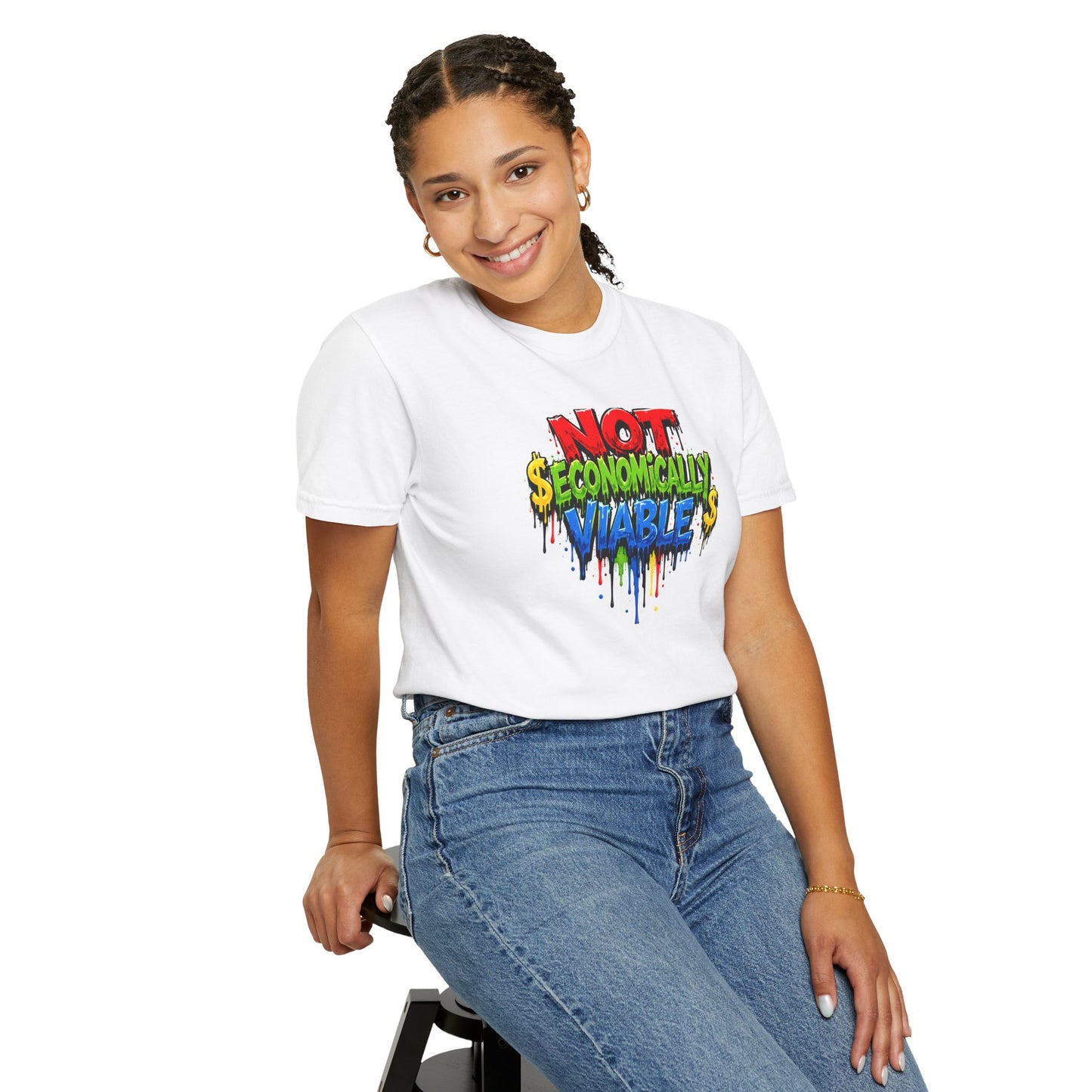 Not Economically Viable T-Shirt - Bold Graffiti Design