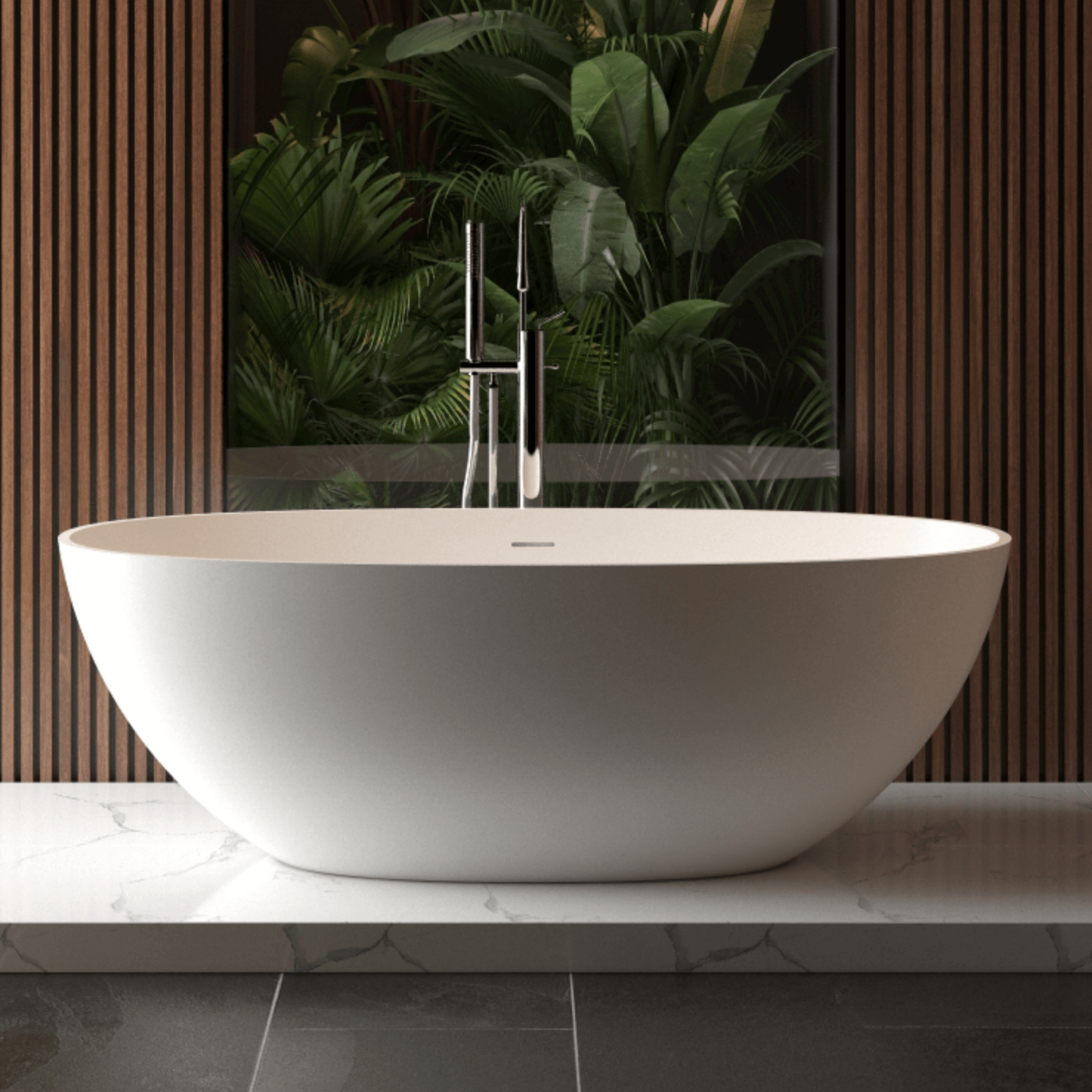 65" Luxury Freestanding Soaking Bathtub with Overflow