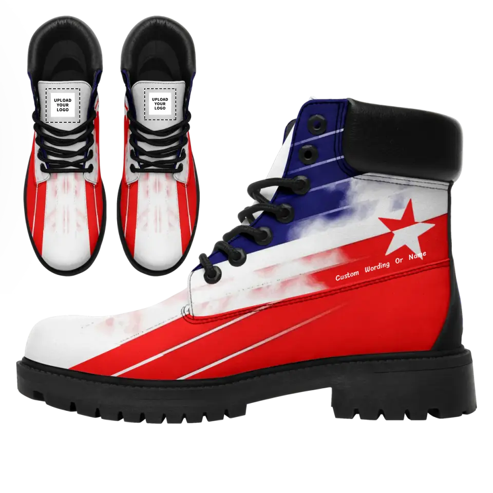 Personalized Texas Flag Boots, Custom Stylish Leather Boots