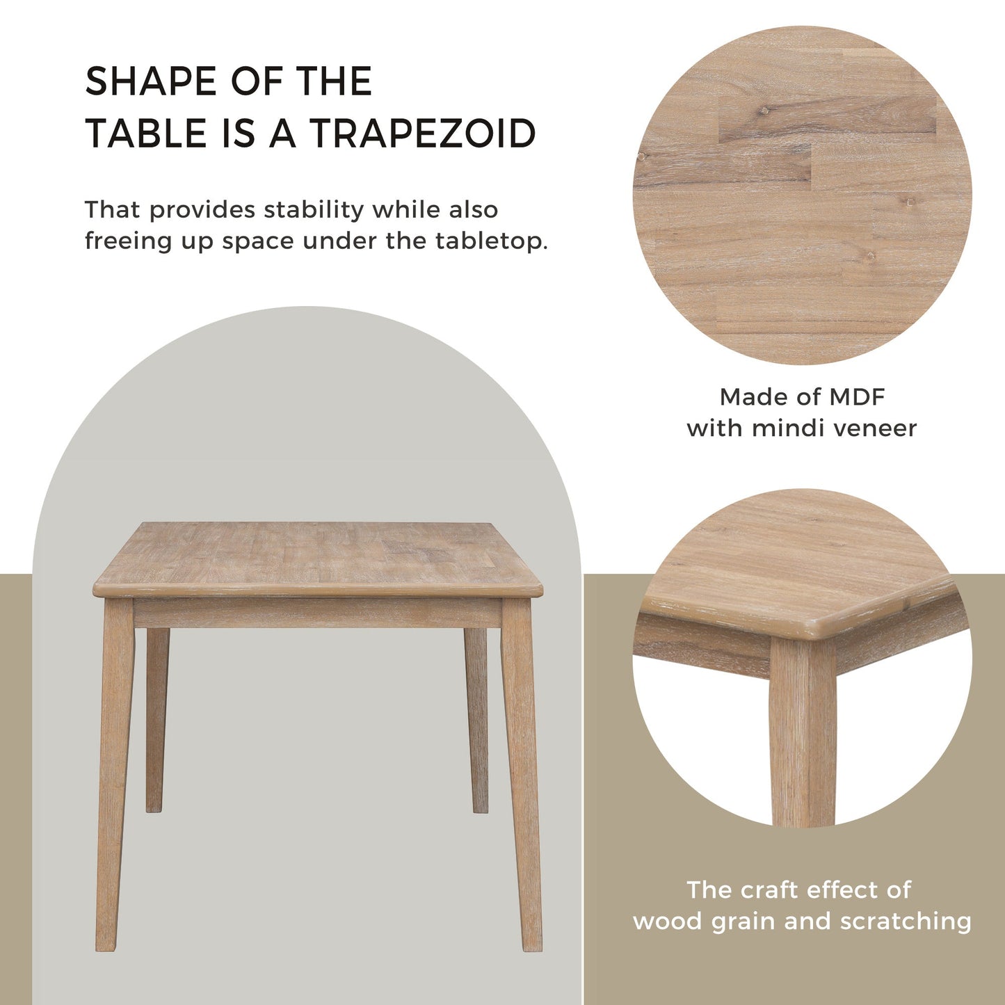 TREXM Classic and Traditional Style 6 - Piece Dining Set