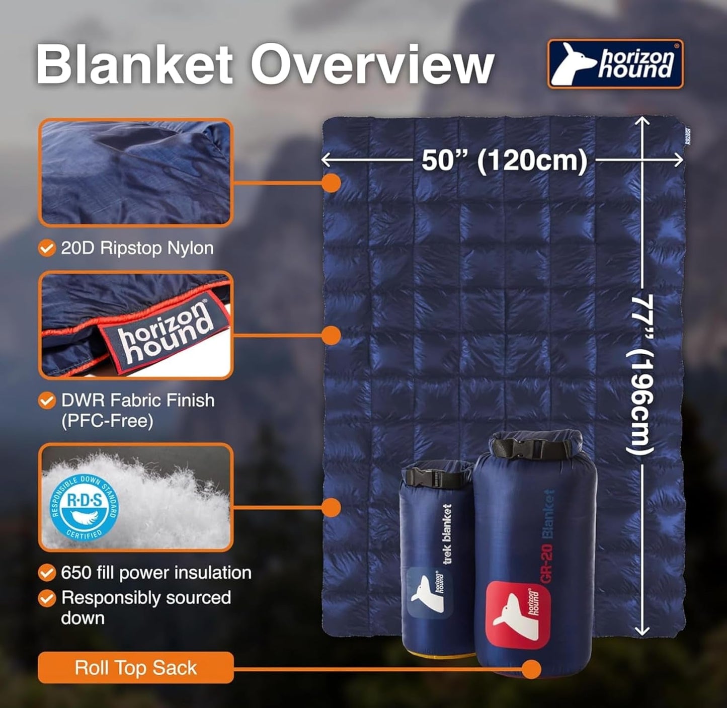 Down Camping Blanket - Outdoor Travel Quilt