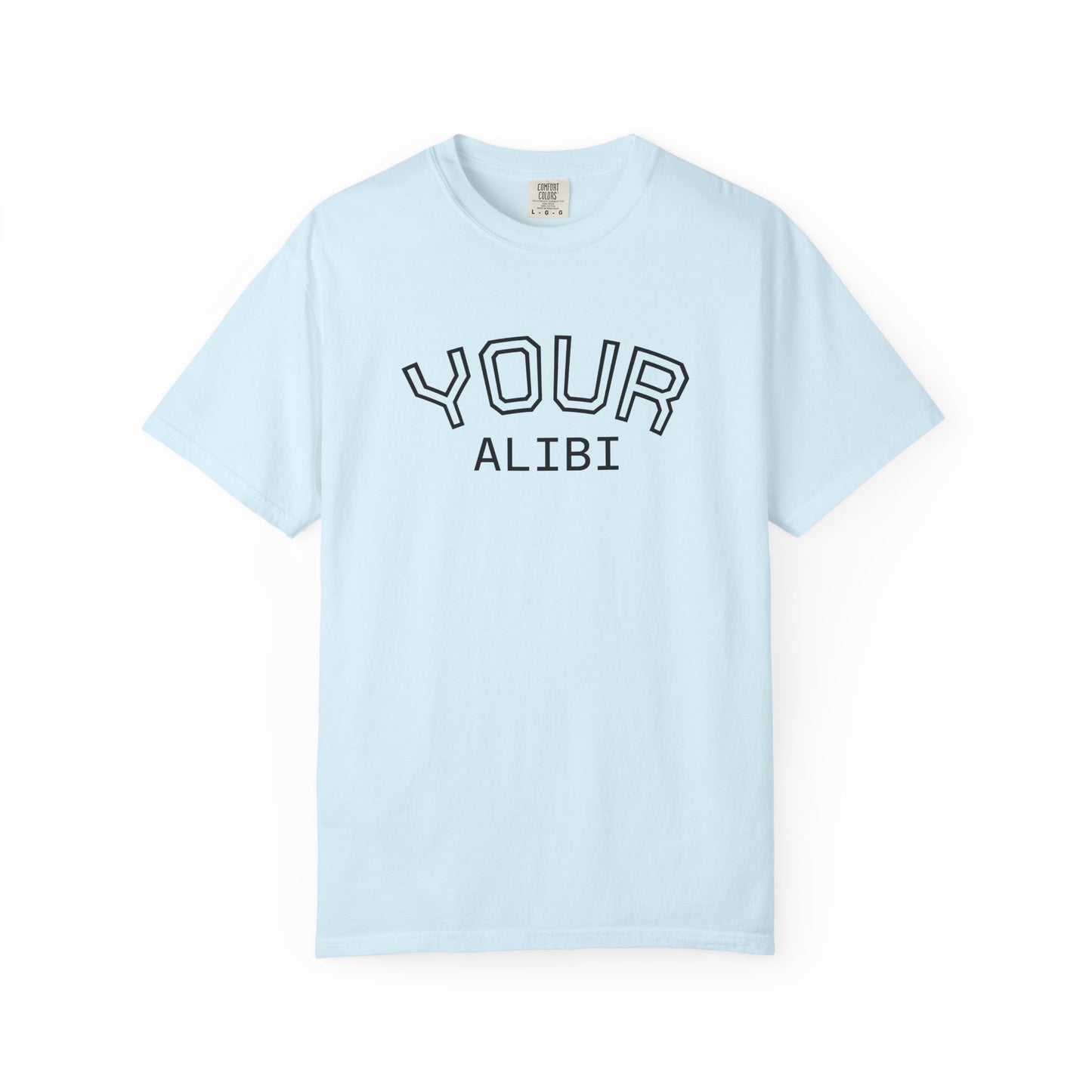 T-Shirt: Your Alibi Retro Collegiate Graphic Tee