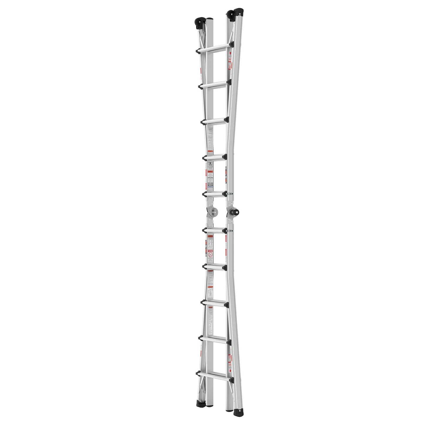Aluminum Multi-Position Ladder with Wheels, 300 lbs Weight Rating, 22 FT
