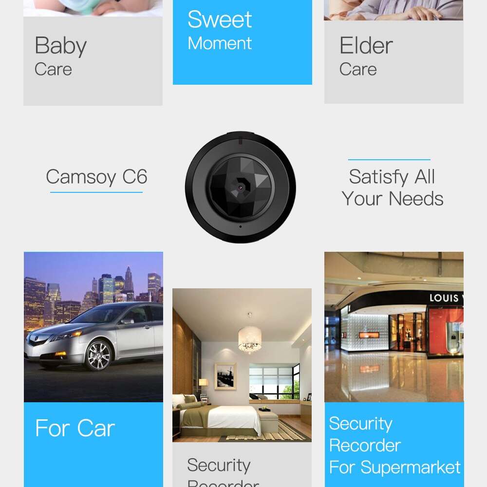 Mini IP Camera WIFI HD 1080P Surveillance Security Smart Home Night Vision