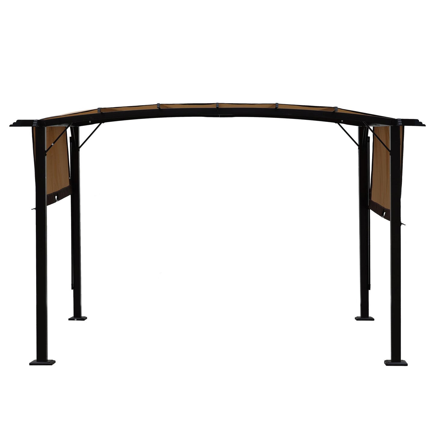 12 x 9 Ft Outdoor Pergola Patio Gazebo, Retractable Shade Canopy