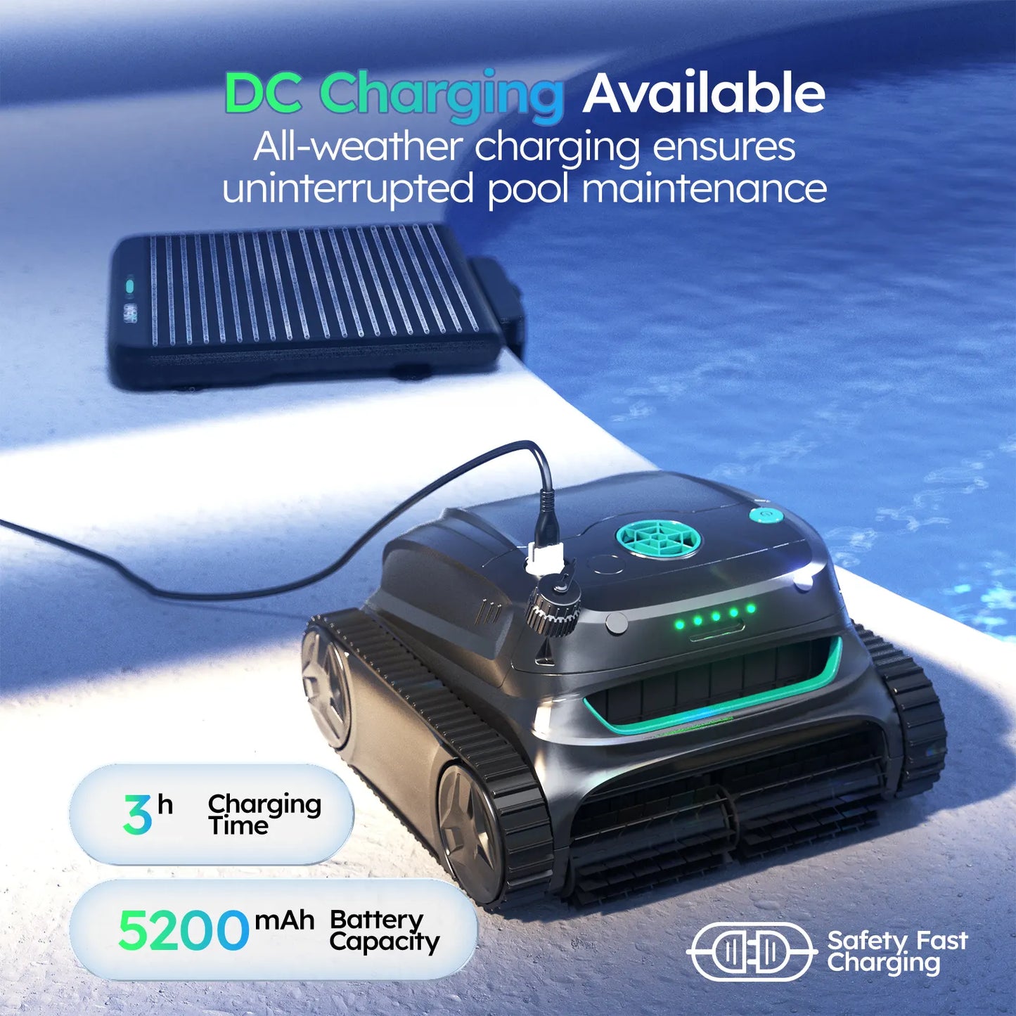 WYBOT S2 Solar with Solar-Powered Charging Dock Robotic Pool Cleaner
