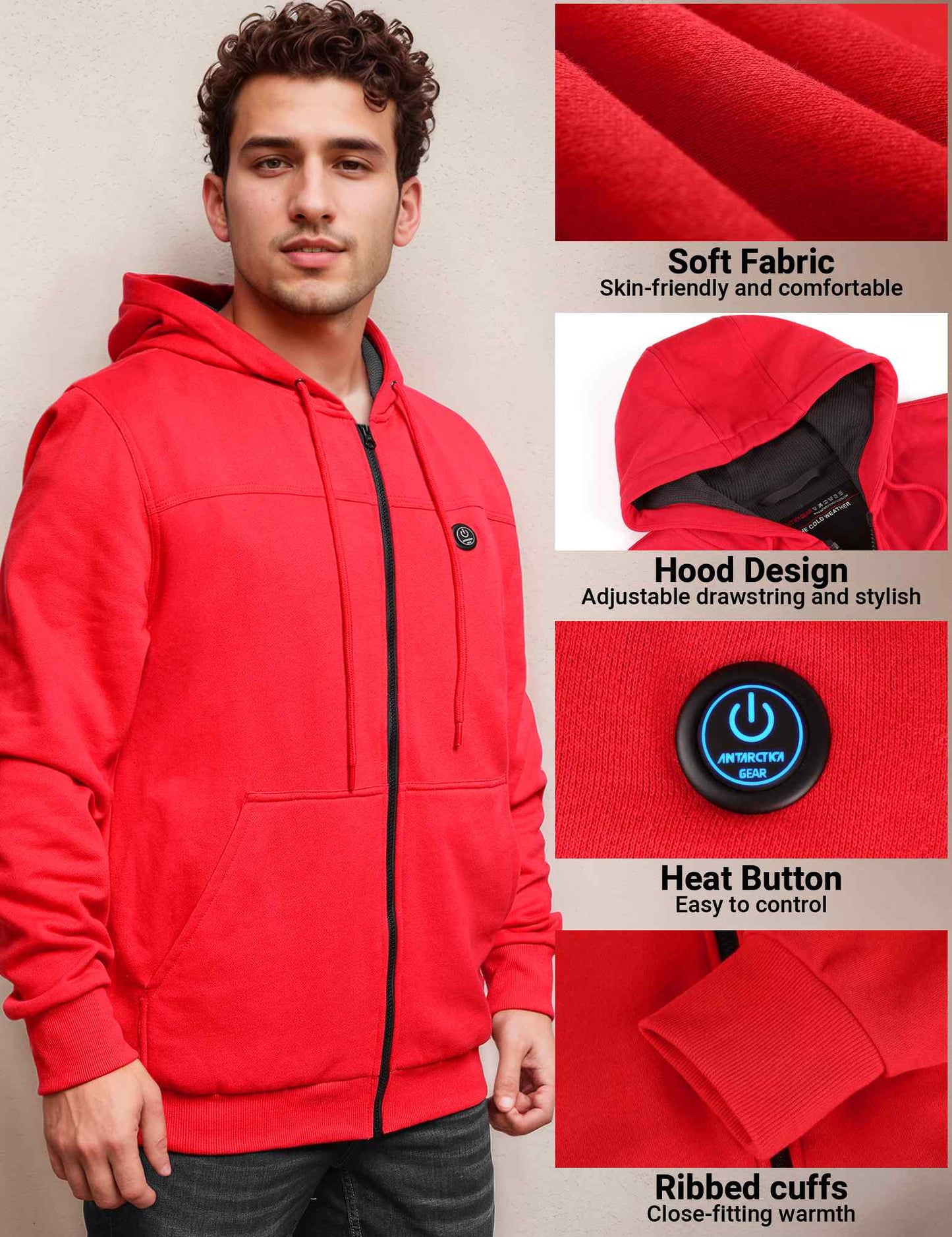 ANTARCTICA GEAR Heated Hoodie Sweater for Men